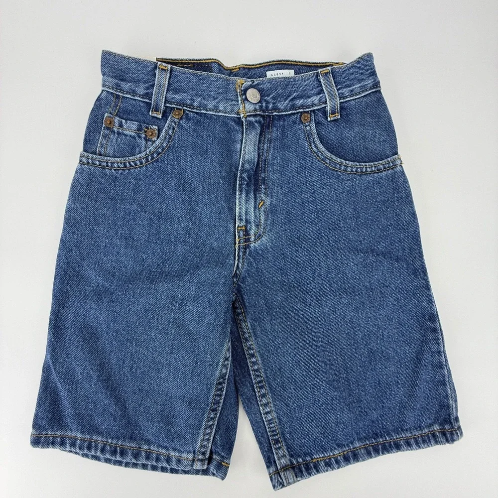 Vintage 90s Levis Boys Denim Shorts Size 7 Blue NWT NOS Y2K